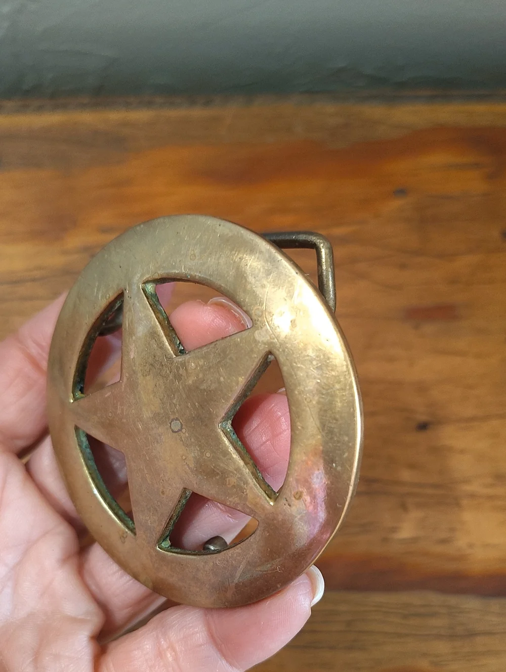 Solid Brass Round Texas Ranger Star Belt 2.5